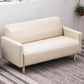 Leather and Linen Standard Tight Back Square Arm Settee Couch