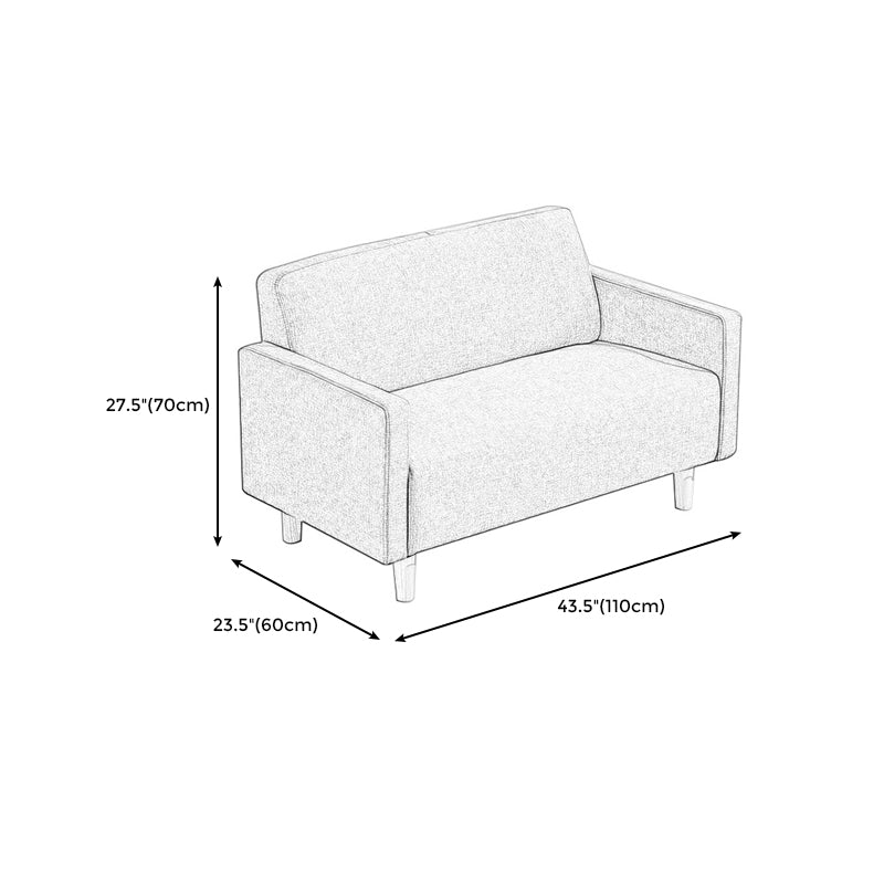 Leather and Linen Standard Tight Back Square Arm Settee Couch