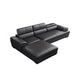 Genuine Leather Pillow Top Arm Sectional Sofa 27.55"High Cushion Back Sofa,Black 111"L x 71"W x 28"H Clearhalo 'furn' 'furn_sectionals' 'Furniture' 'Living Room Furniture' 'Sectionals' 5288430