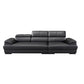 Genuine Leather Pillow Top Arm Sectional Sofa 27.55"High Cushion Back Sofa,Black 110"L x 39"W x 28"H Clearhalo 'furn' 'furn_sectionals' 'Furniture' 'Living Room Furniture' 'Sectionals' 5288433