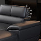 Genuine Leather Pillow Top Arm Sectional Sofa 27.55"High Cushion Back Sofa,Black Clearhalo 'furn' 'furn_sectionals' 'Furniture' 'Living Room Furniture' 'Sectionals' 5288438