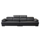 Genuine Leather Pillow Top Arm Sectional Sofa 27.55"High Cushion Back Sofa,Black 140"L x 39"W x 28"H Clearhalo 'furn' 'furn_sectionals' 'Furniture' 'Living Room Furniture' 'Sectionals' 5288442