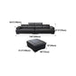 Genuine Leather Pillow Top Arm Sectional Sofa 27.55"High Cushion Back Sofa,Black Clearhalo 'furn' 'furn_sectionals' 'Furniture' 'Living Room Furniture' 'Sectionals' 5288449