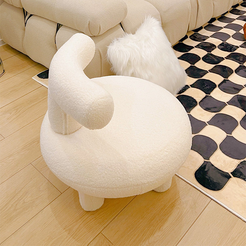 Wool Slipper Chair Modern Armless Slipper Chair for Living Room, Bedroom 21"L x 21"W x 20.5"H White Clearhalo 'Accent Chairs' 'accent_chairs' 'Chairs & Seating' 'furn' 'furn_accent_chairs' 'Furniture' 'Living Room Furniture' 5288609