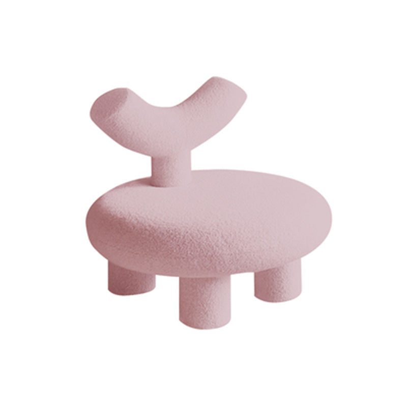 Wool Slipper Chair Modern Armless Slipper Chair for Living Room, Bedroom 21"L x 21"W x 20.5"H Pink Clearhalo 'Accent Chairs' 'accent_chairs' 'Chairs & Seating' 'furn' 'furn_accent_chairs' 'Furniture' 'Living Room Furniture' 5288613