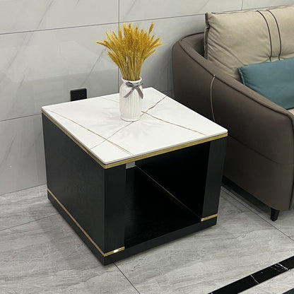 Tavolo da divano a doppio divano a doppio tavolo a doppio livello contemporaneo in pietra quadrata