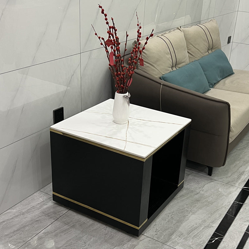 Tavolo da divano a doppio divano a doppio tavolo a doppio livello contemporaneo in pietra quadrata