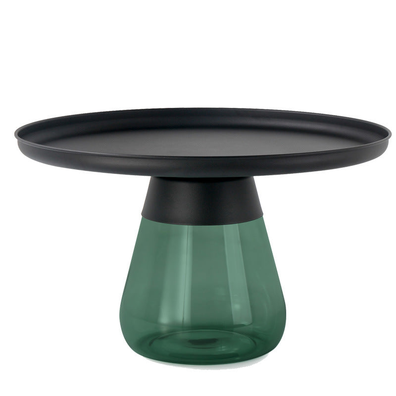 Stile moderno Basottop Black Black/Gold Base Green/Grigio Tavolo rotondo