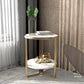 Glam Round Side End Table Double Tier Sofa Side Table with  Shelf