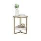 Glam Round Side End Table Double Tier Sofa Side Table with  Shelf