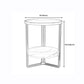 Glam Round Side End Table Double Tier Sofa Side Table with  Shelf