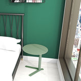 Tabella laterale in metallo rotondo 18 "l x 18" w x 22 "h tavolo da snack laterale in metallo