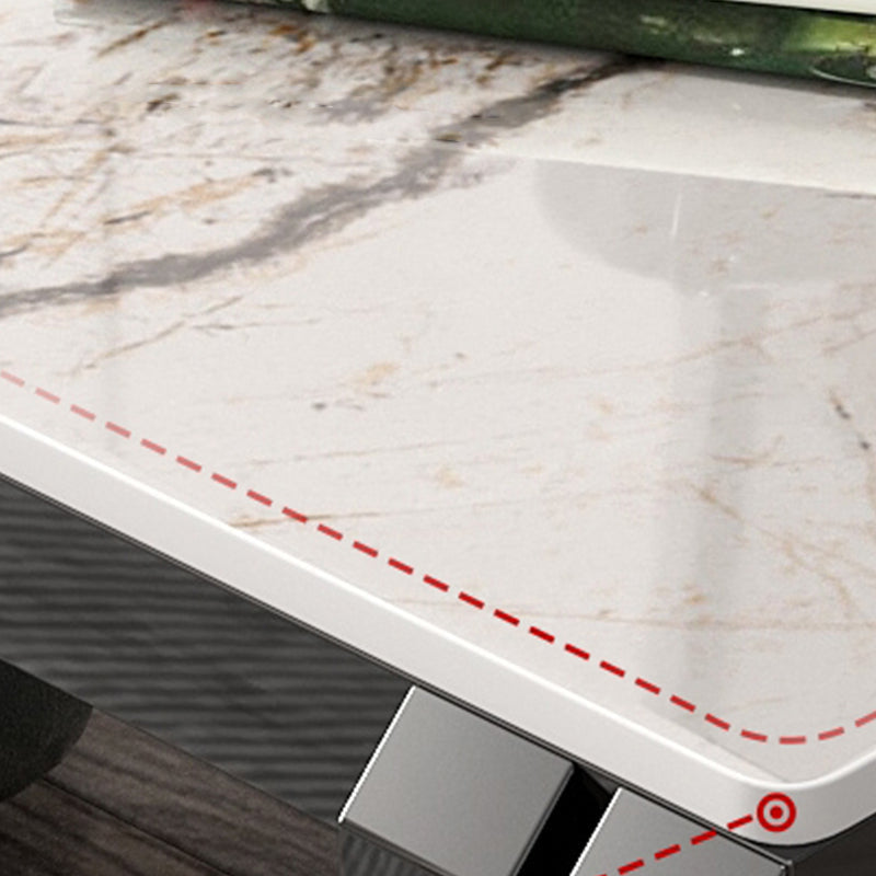 Modern Grey 58/52 Tall End Table Square Slate Top Block Side Table with Storage