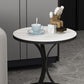 21.6 "Tall Pedestal End Table Modern Stone Top Side Table for Living Room