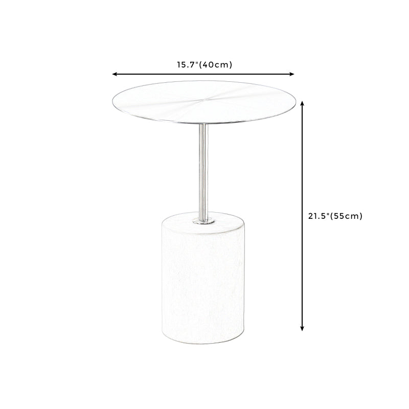 Round Metal Top Pedestal Side Table Pedestal End Table for Living Room