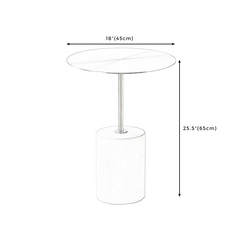 Round Metal Top Pedestal Side Table Pedestal End Table for Living Room