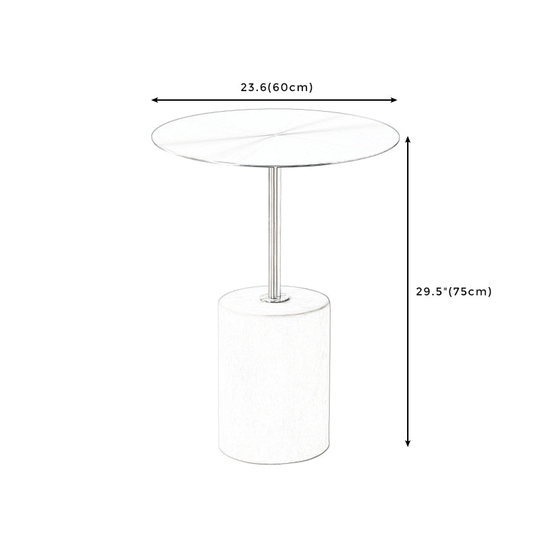 Round Metal Top Pedestal Side Table Pedestal End Table for Living Room