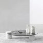 1 table basse moderne simple en verre/marbre, table de cocktail ronde
