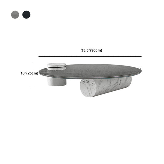1シングルモダンなガラス/大理石のコーヒーテーブルラウンドカクテルテーブル