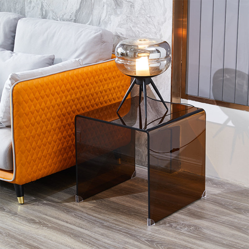 Table basse luge en verre géométrique 1 table de cocktail simple en marron