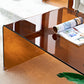 Table basse luge en verre géométrique 1 table de cocktail simple en marron