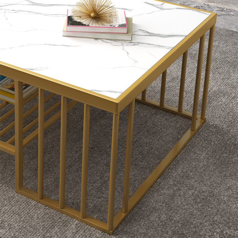 Table basse en ardoise moderne avec table à cocktails de jambes en métal pour le salon