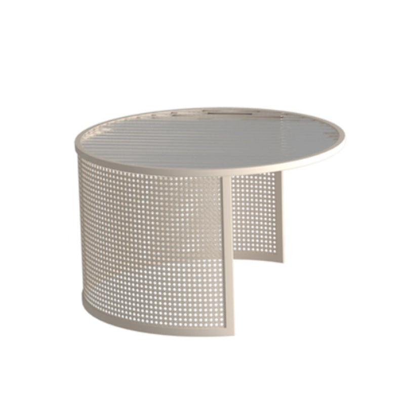 Modernismo Tavolo da cocktail in vetro e caffè in acciaio - 17,7 "/19.7" H