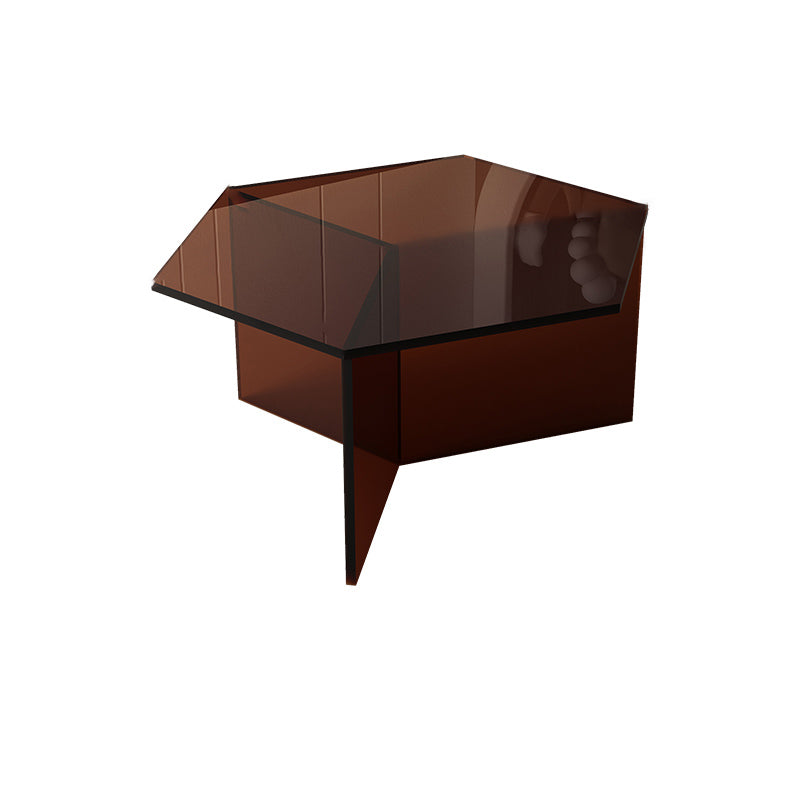 Mesa de centro transparente de acrílico, mesa de cóctel moderna para sala de estar