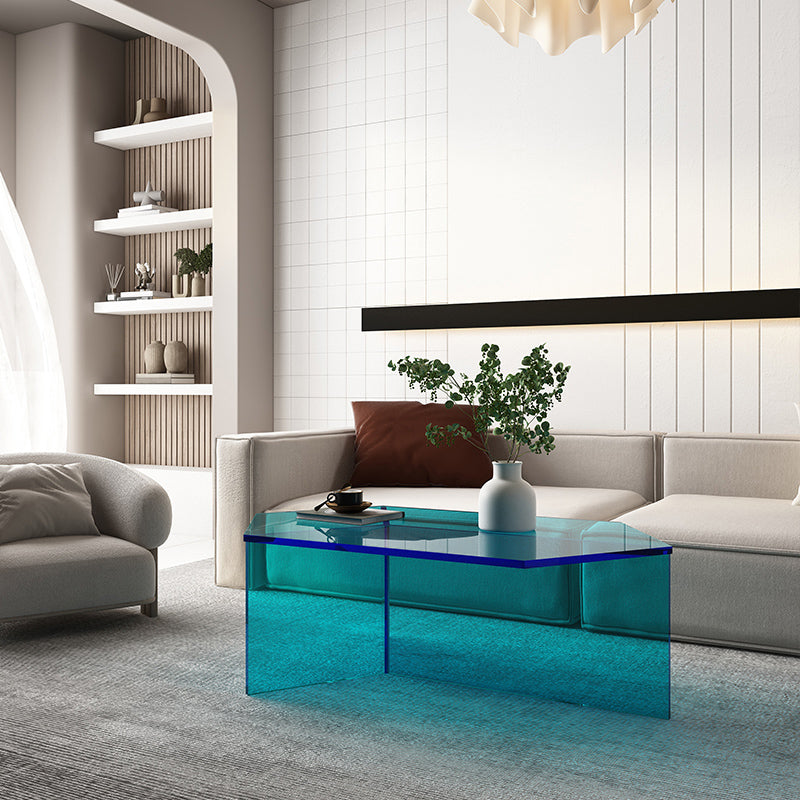 Mesa de centro transparente de acrílico, mesa de cóctel moderna para sala de estar