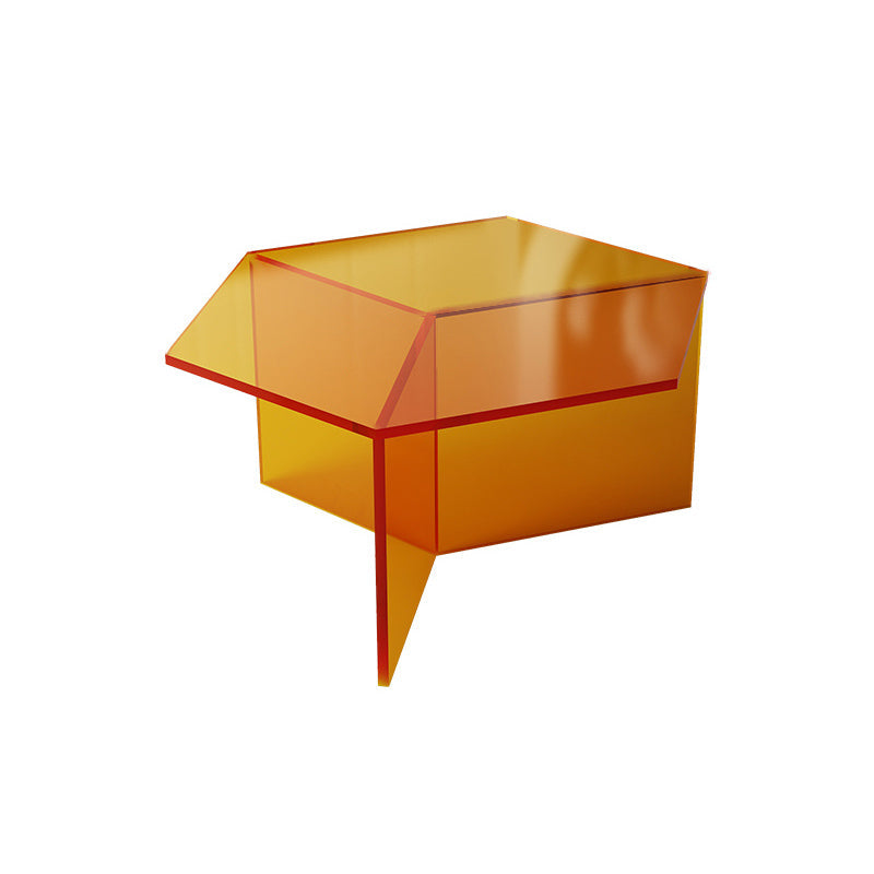 Mesa de centro transparente de acrílico, mesa de cóctel moderna para sala de estar