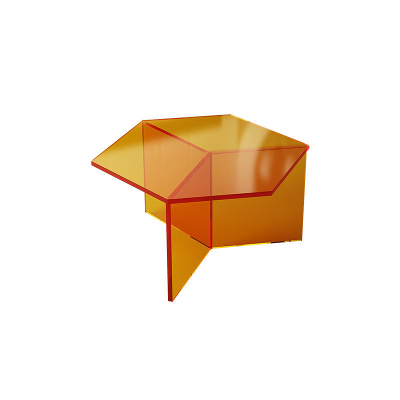 Mesa de centro transparente de acrílico, mesa de cóctel moderna para sala de estar
