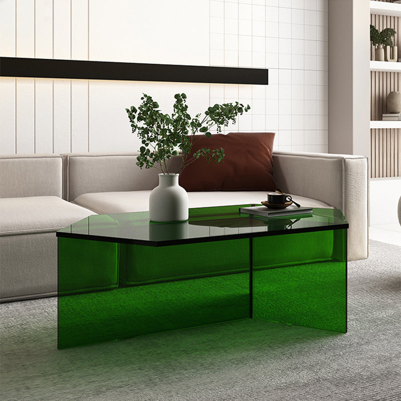Mesa de centro transparente de acrílico, mesa de cóctel moderna para sala de estar
