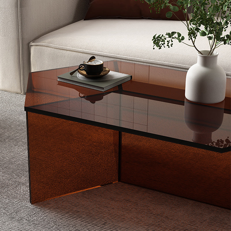 Mesa de centro transparente de acrílico, mesa de cóctel moderna para sala de estar