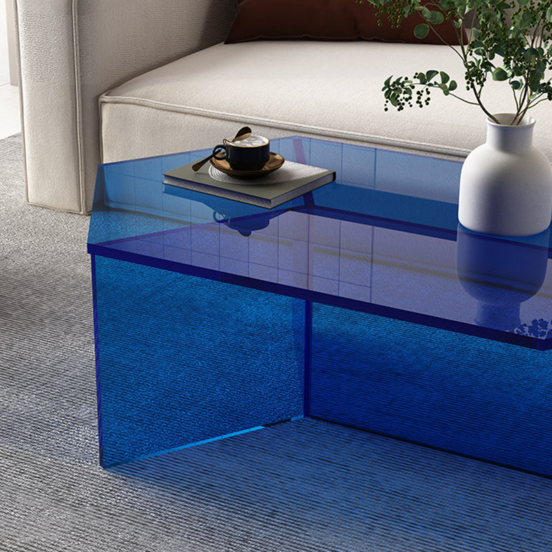 Mesa de centro transparente de acrílico, mesa de cóctel moderna para sala de estar