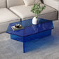 Mesa de centro transparente de acrílico, mesa de cóctel moderna para sala de estar