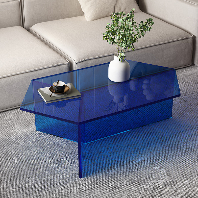 Mesa de centro transparente de acrílico, mesa de cóctel moderna para sala de estar