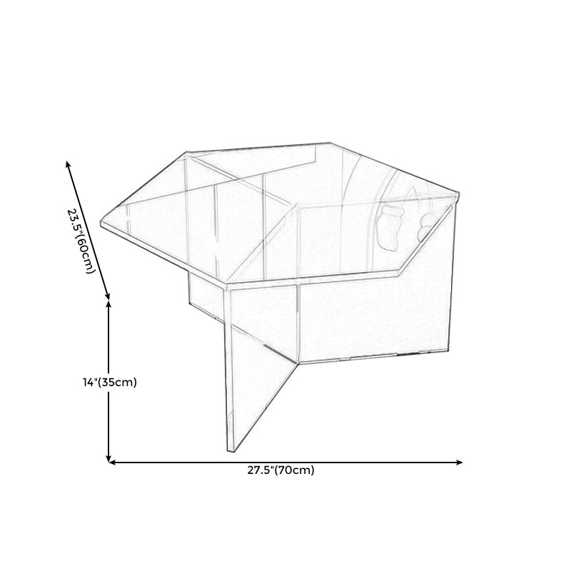 Mesa de centro transparente de acrílico, mesa de cóctel moderna para sala de estar
