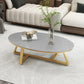 Modern Style Solid Slate Top White Gold/white/black Gold/grey Oval Coffee Table Gold Gray Clearhalo 'Coffee & Accent Tables' 'Coffee Tables' 'coffee_tables' 'furn' 'furn_coffee_tables' 'Furniture' 'Living Room Furniture' 5288987