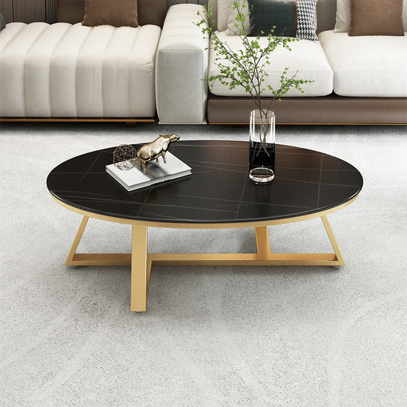 Modern Style Solid Slate Top White Gold/white/black Gold/grey Oval Coffee Table Gold Black Gold Clearhalo 'Coffee & Accent Tables' 'Coffee Tables' 'coffee_tables' 'furn' 'furn_coffee_tables' 'Furniture' 'Living Room Furniture' 5288989