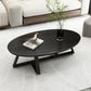 Modern Style Solid Slate Top White Gold/white/black Gold/grey Oval Coffee Table Black Black Gold Clearhalo 'Coffee & Accent Tables' 'Coffee Tables' 'coffee_tables' 'furn' 'furn_coffee_tables' 'Furniture' 'Living Room Furniture' 5288990