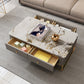 Modern Coffee Table Retangular Slate Cocktail Table with Drawers Clearhalo 'Coffee & Accent Tables' 'Coffee Tables' 'coffee_tables' 'furn' 'furn_coffee_tables' 'Furniture' 'Living Room Furniture' 5289024