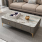 Modern Coffee Table Retangular Slate Cocktail Table with Drawers Gray Gray Clearhalo 'Coffee & Accent Tables' 'Coffee Tables' 'coffee_tables' 'furn' 'furn_coffee_tables' 'Furniture' 'Living Room Furniture' 5289025