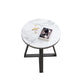 Modern Style Solid Rock SLATE Top White Gold/white/black Gold Oval Coffee Table