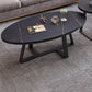 Modern Style Solid Rock SLATE Top White Gold/white/black Gold Oval Coffee Table