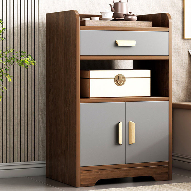 Modern Style Side Board Engineered Wood Sideboard for Dining Room 20"L x 14"W x 31"H Brown 1 Clearhalo 'buffet_sideboard' 'Buffets & Sideboards' 'furn' 'furn_buffet_sideboard' 'Furniture' 'Kitchen & Dining Furniture' 5289087