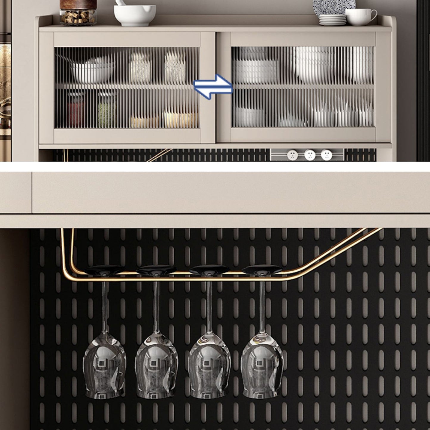 Squala sideboard in pietra Scaffali regolabili in cucina Sala da pranzo Sideboard