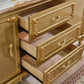 Sideboard glam sideboard in legno massiccio oro con 2 porte per soggiorno