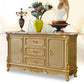 Sideboard glam sideboard in legno massiccio oro con 2 porte per soggiorno