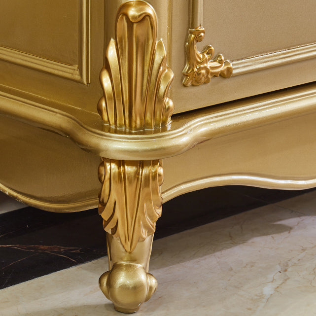 Sideboard glam sideboard in legno massiccio oro con 2 porte per soggiorno