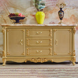 Sideboard glam sideboard in legno massiccio oro con 2 porte per soggiorno